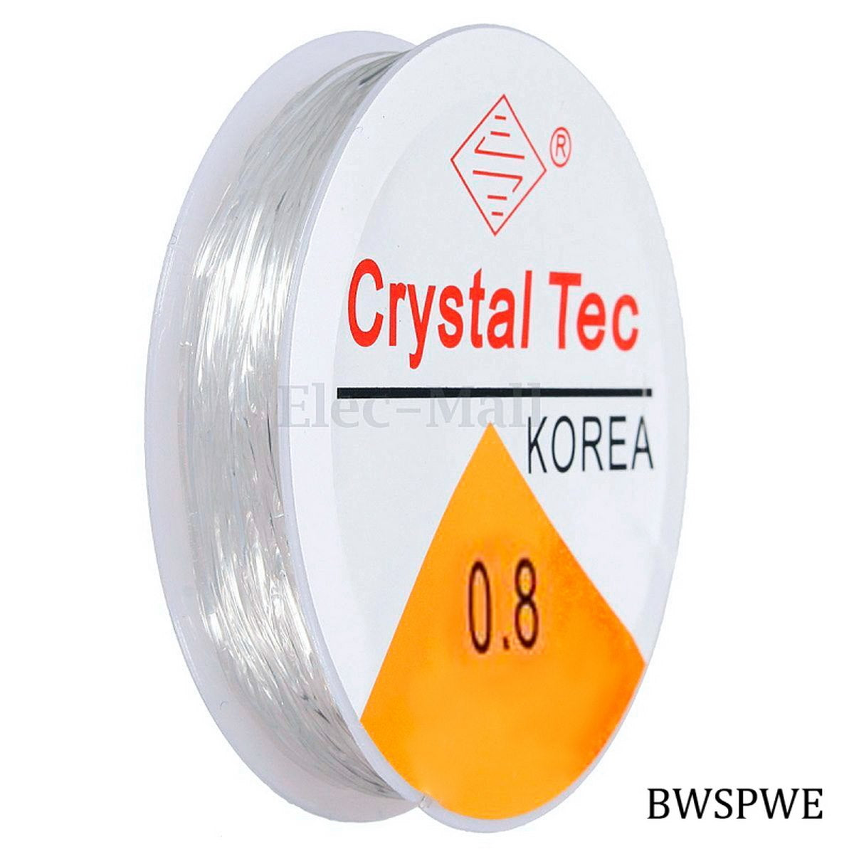 Beading Wire No 0.8M Silicon Plastic White 10Pcs Roll BWSPWE