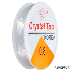 Beading Wire No 0.8M Silicon Plastic White 10Pcs Roll BWSPWE