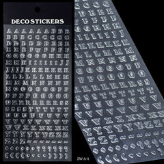 Sticker Alphabet Silver ZW-A-4