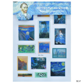 Sticker Butterfly Showroom Retro Stamps Sticker 2Pcs XC-F