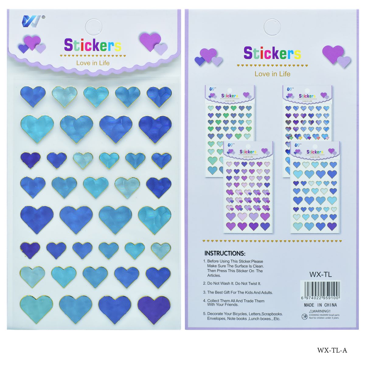 Sticker Love In Life Heart Shape WX-TL-A