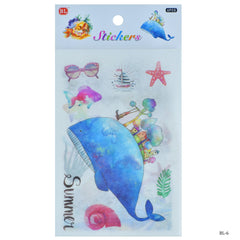 Sticker Summer Mix Design Sea 6Pcs BL-6
