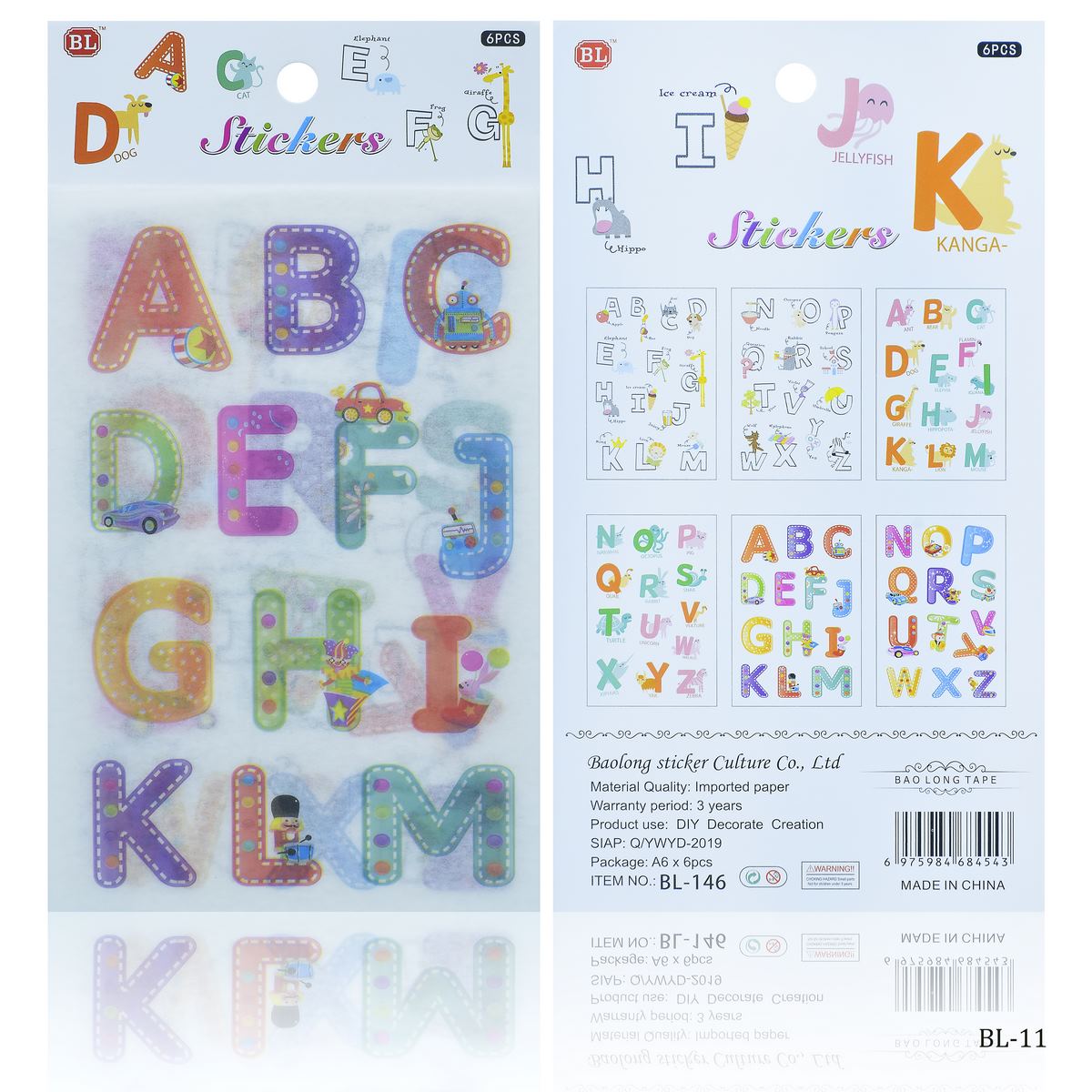 Stickers Journal Summer Season Mix Design 6Pcs BL-11