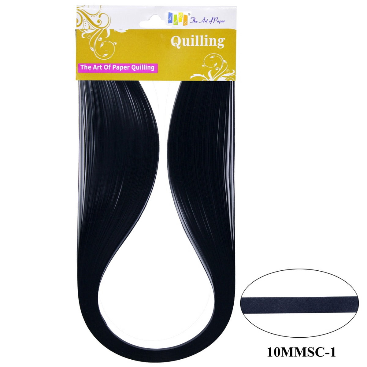 Quilling Strip 10mm S C 01 Black 10MMSC-01
