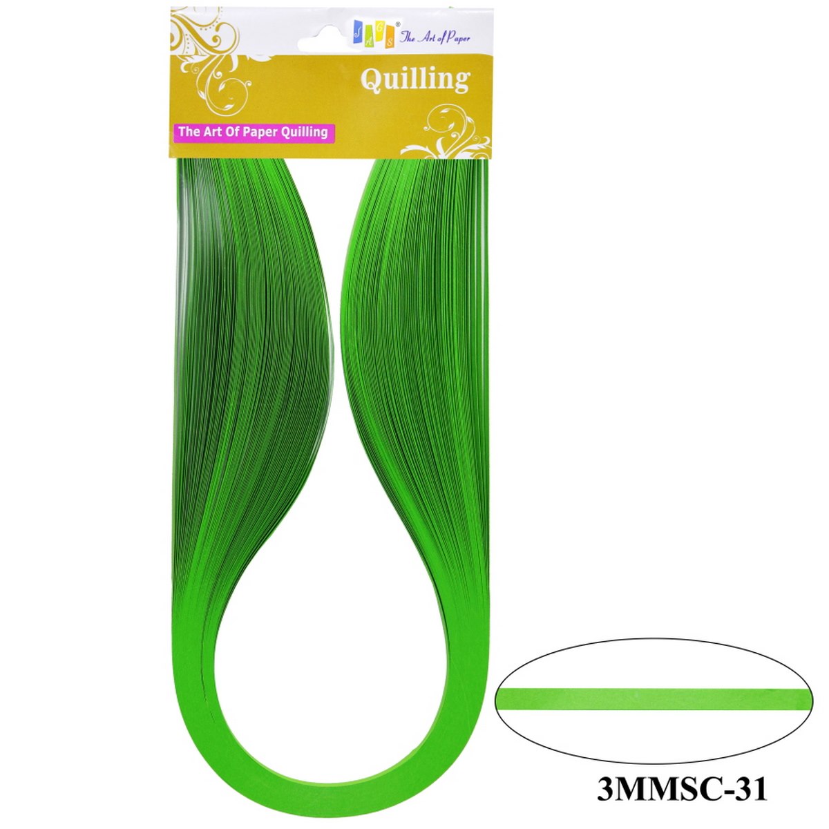Quilling Strip 3mm S C 31 Flo.Green 3MMSC-31