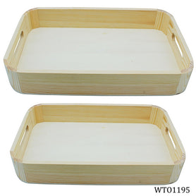 Wooden Decoupage Tray Ovel 2pcs Set WTO1195