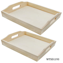 Wooden Decoupage Tray Square Des 2pcs Set WTSD1193