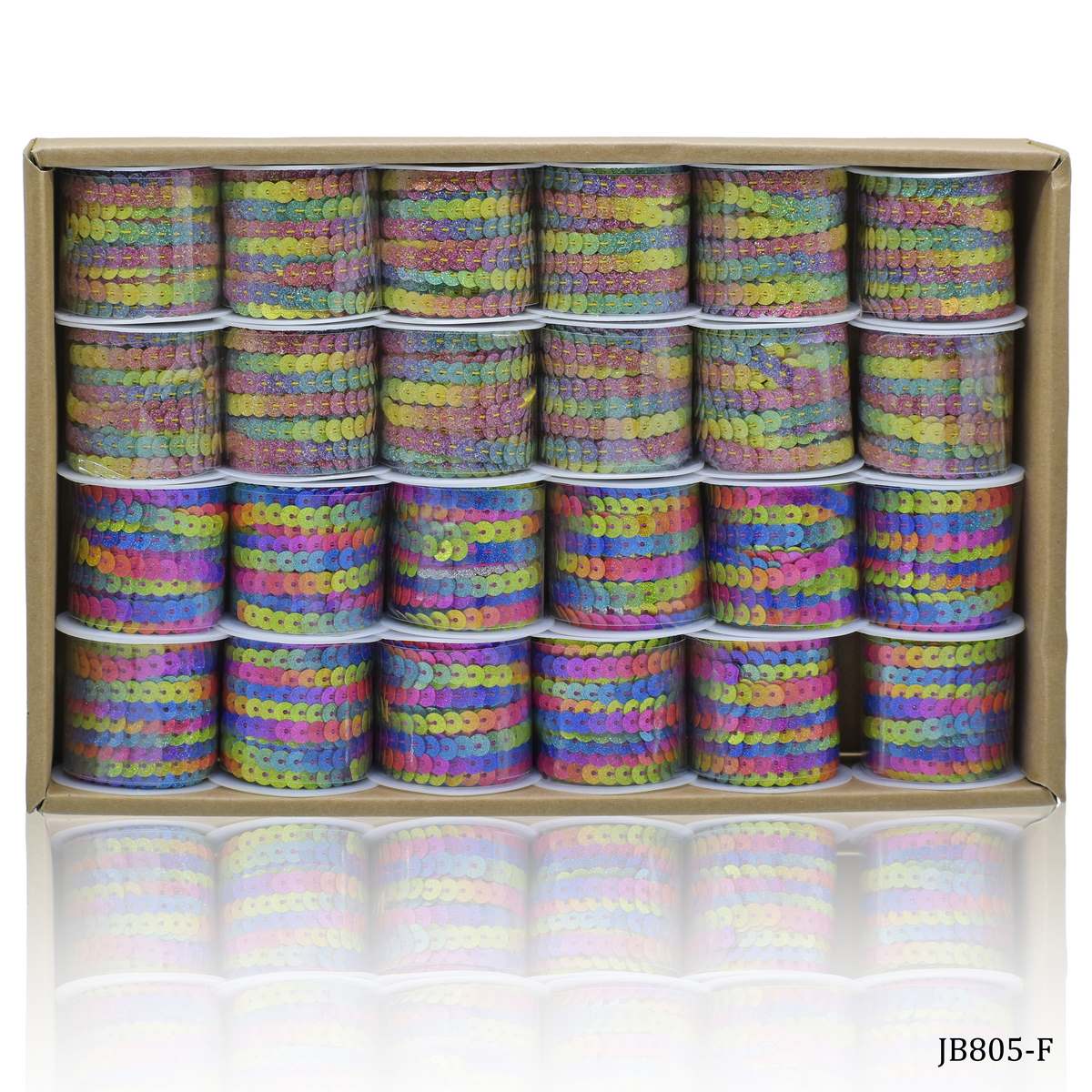 Craft Lace Rope Glitter Multi Colour 24Pcs Pkd JB805-F