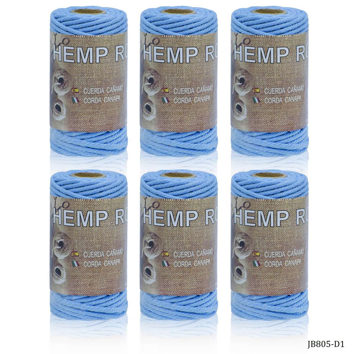 Hemp Rope Blue Colour 6Pcs Pkd JB805-D1