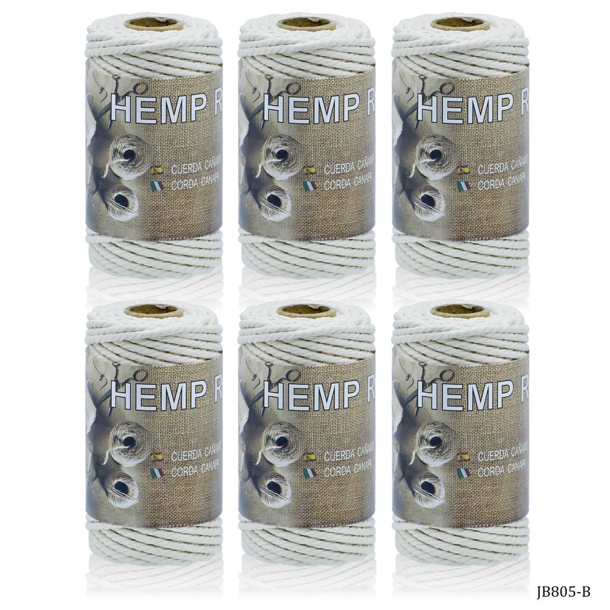 Hemp Rope Natural Colour 6Pcs Pkd JB805-B