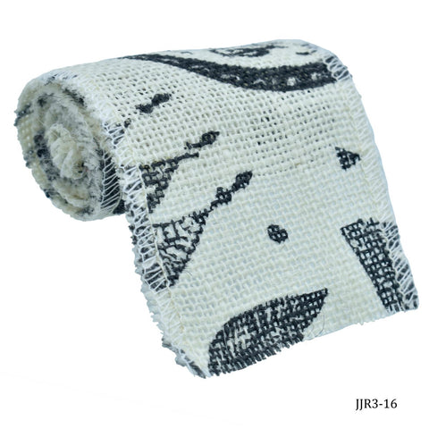 Jags Jute Roll Lace Off White Print 3Inch JJR3-16