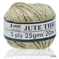 Jute Thread Natural 3 Ply 25Gms Setof16Pcs 20M Approx JT3P00