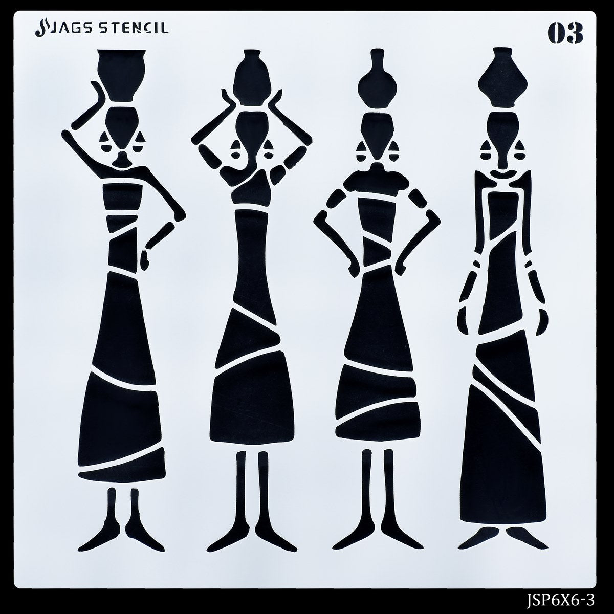Jags Stencil Plastic 6x6 1Pcs 3 No JSP6X6-3