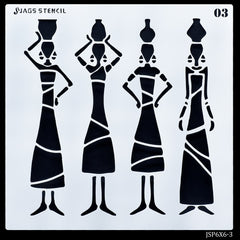 Jags Stencil Plastic 6x6 1Pcs 3 No JSP6X6-3