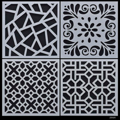 jags Stencil Plastic 6x6 4Pcs Set JSP609