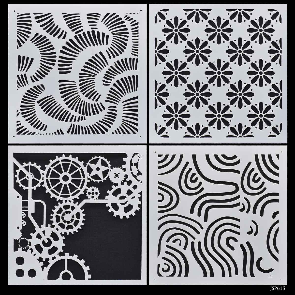 jags Stencil Plastic 6x6 4Pcs Set JSP615