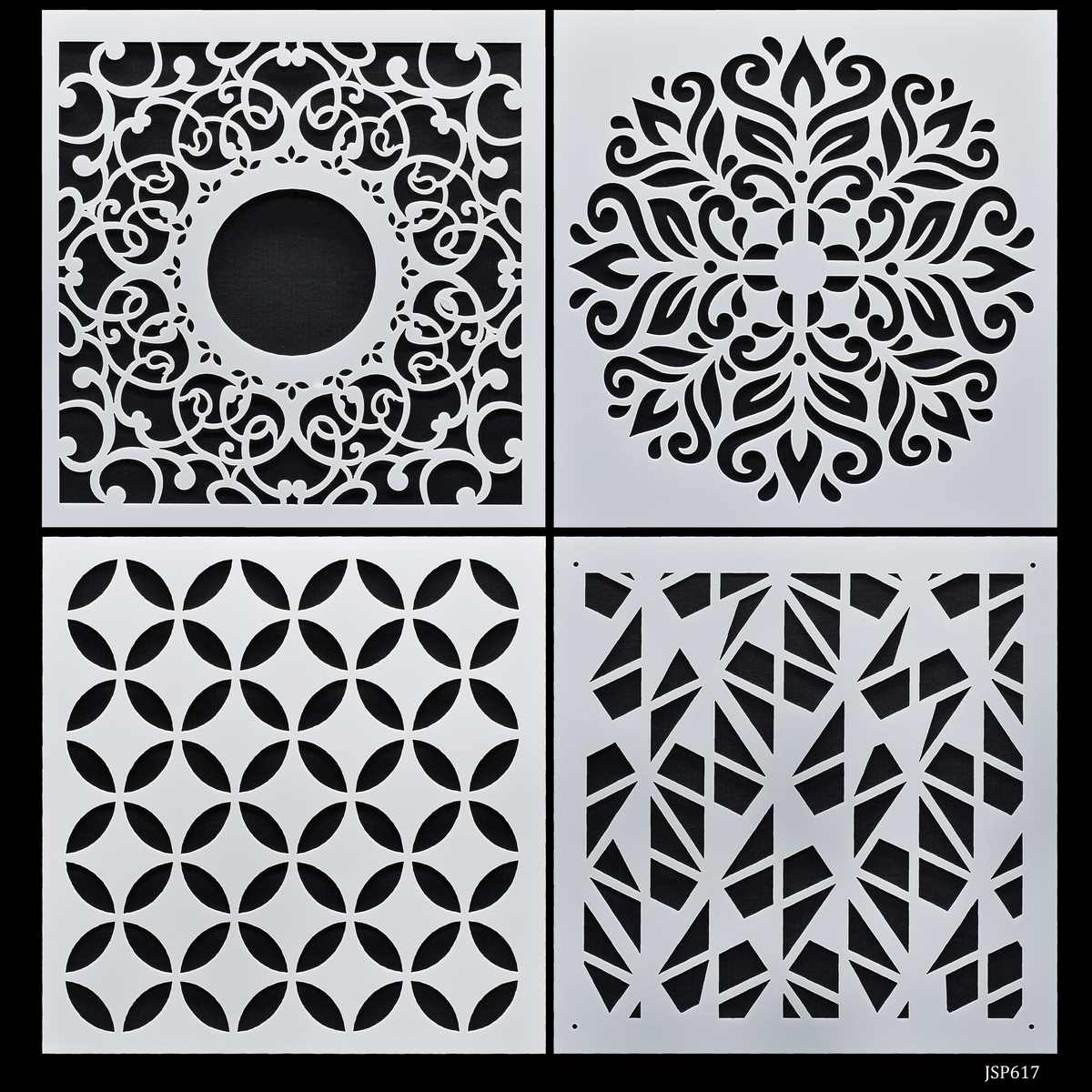 jags Stencil Plastic 6x6 4Pcs Set JSP617