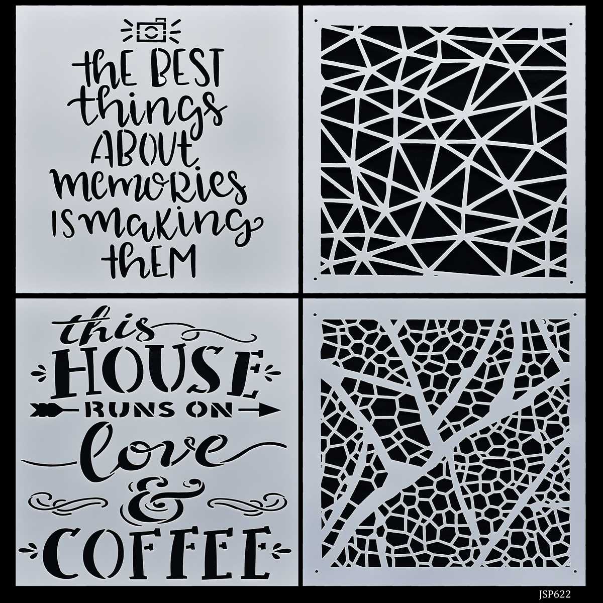 jags Stencil Plastic 6x6 4Pcs Set JSP622