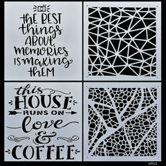 jags Stencil Plastic 6x6 4Pcs Set JSP622
