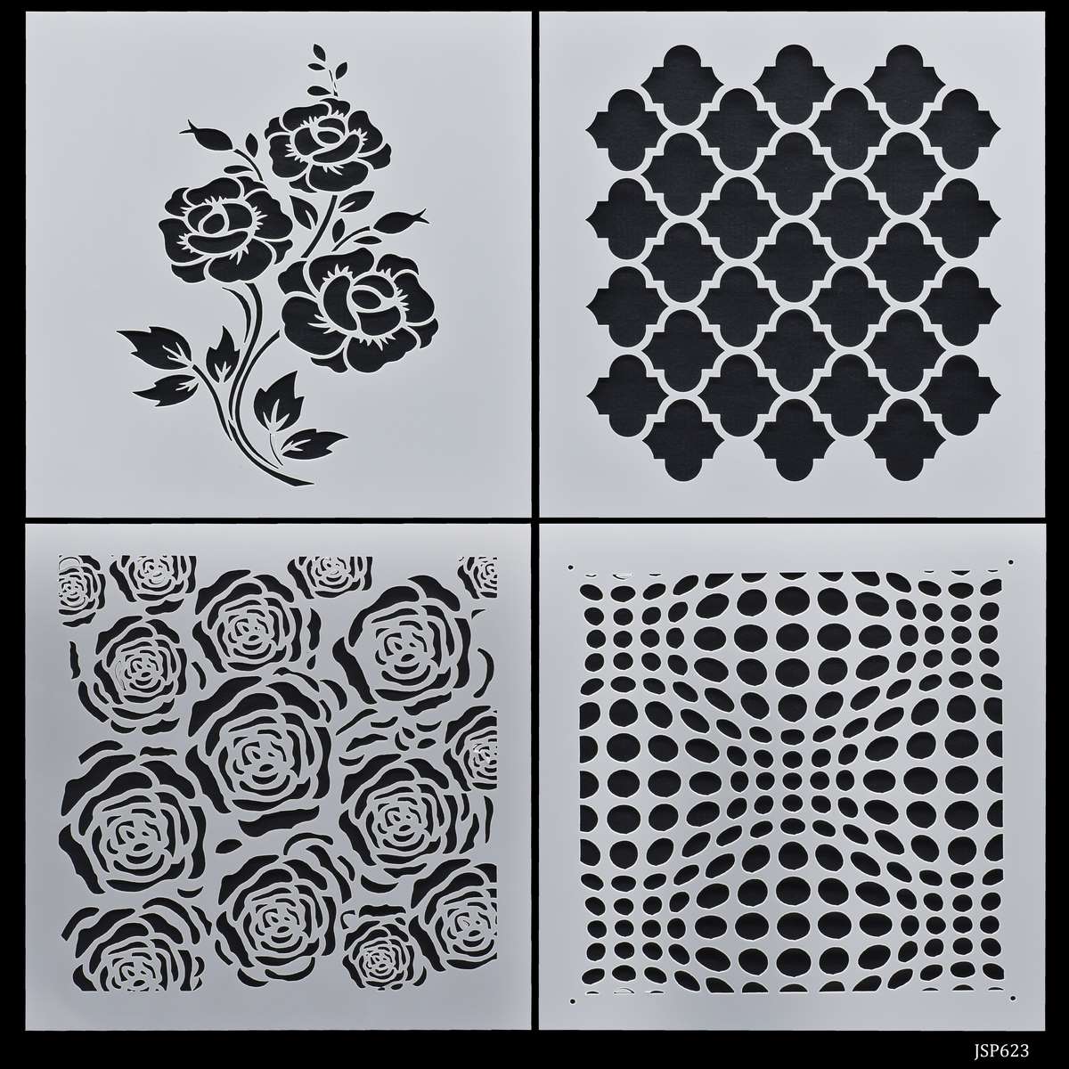 jags Stencil Plastic 6x6 4Pcs Set JSP623