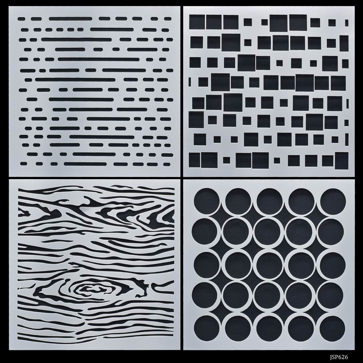 jags Stencil Plastic 6x6 4Pcs Set JSP626