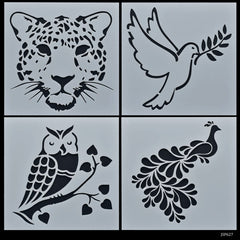 jags Stencil Plastic 6x6 4Pcs Set JSP627