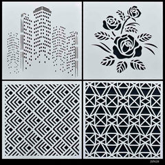jags Stencil Plastic 6x6 4Pcs Set JSP628