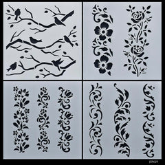 jags Stencil Plastic 6x6 4Pcs Set JSP629