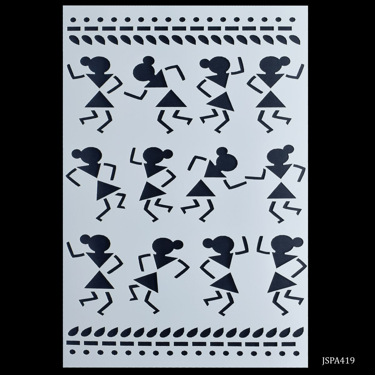 jags Stencil Plastic A4 African Tribes JSPA419