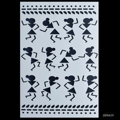 jags Stencil Plastic A4 African Tribes JSPA419