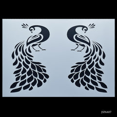 jags Stencil Plastic A4 Peacock Horizental JSPA407