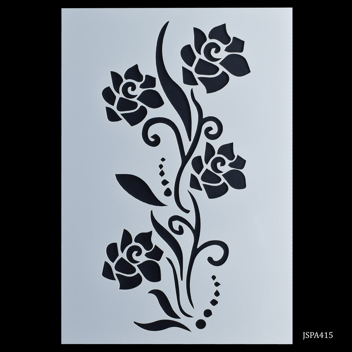jags Stencil Plastic A4 Rose Flower Design JSPA415