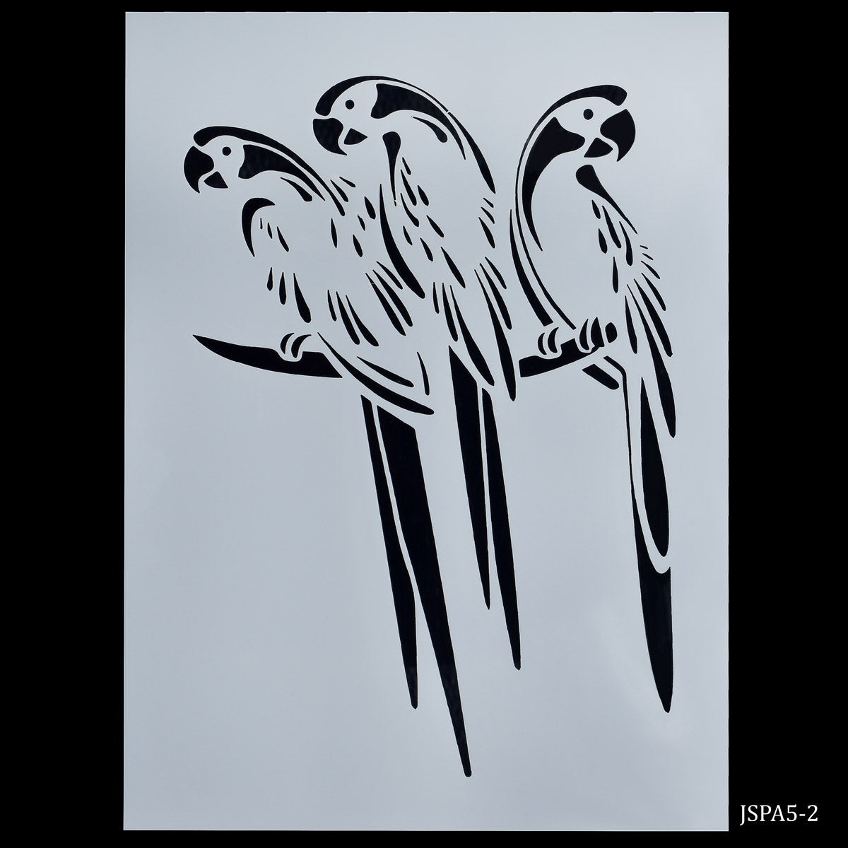Jags Stencil Plastic A5 Parrot 3 Design JSPA5-2