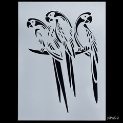 Jags Stencil Plastic A5 Parrot 3 Design JSPA5-2