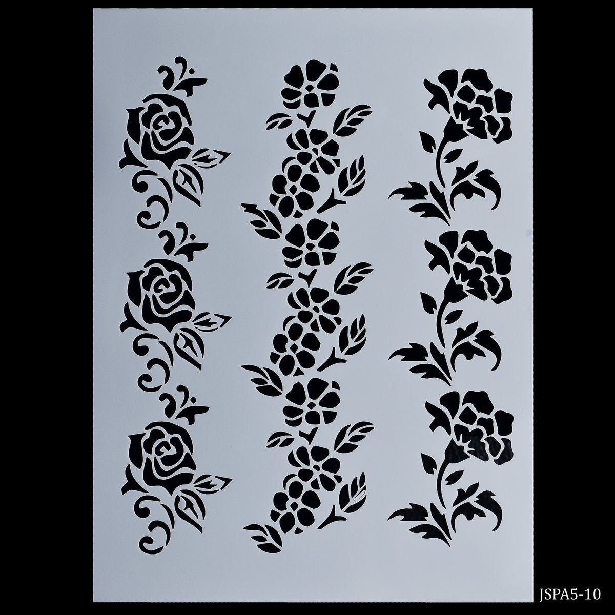 Jags Stencil Plastic A5 Rose FlowerDesign JSPA5-10