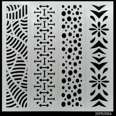 Jags Stencil Plastic Border 4in1 2x8 Inch JSPB2X8A