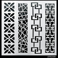 Jags Stencil Plastic Border 4in1 2x8 Inch JSPB2X8B