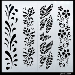 Jags Stencil Plastic Border 4in1 2x8 Inch JSPB2X8D