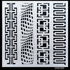 Jags Stencil Plastic Border 4in1 2x8 Inch JSPB2X8E