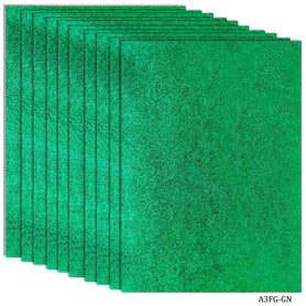 A3 Glitter Foam Sheet Without Sticke Green A3FG-GN