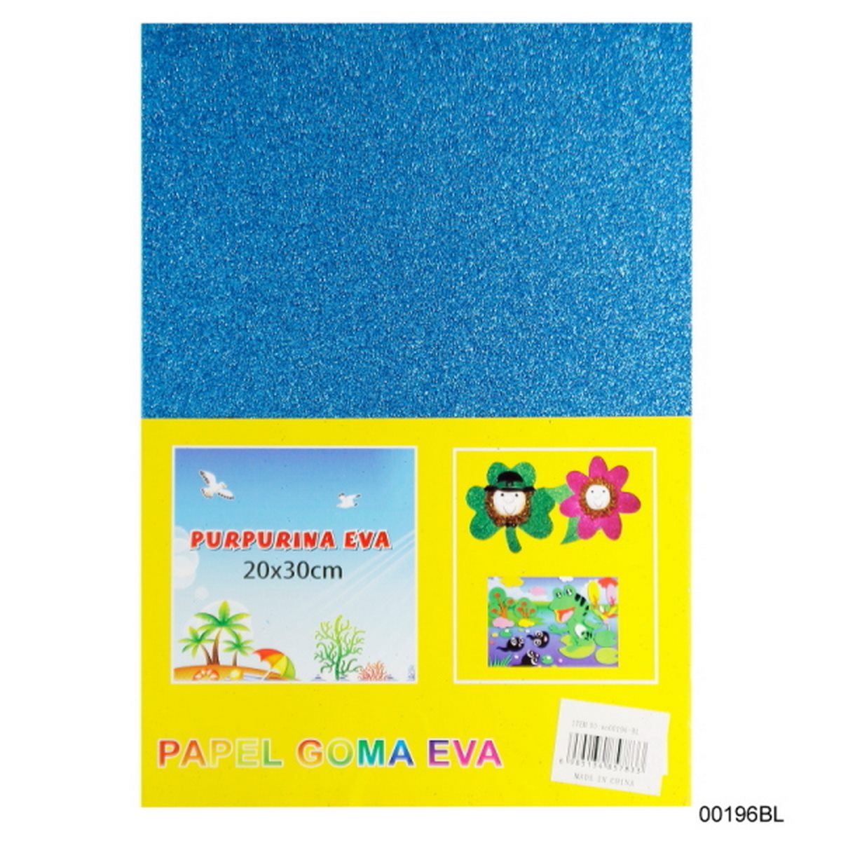 A4 Glitter Foam Sheet Without Stk S Blue 00196NBL