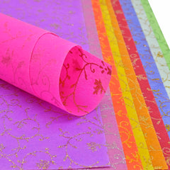 A4 Non Woven Paper Floral Leaf NO-615(G) A4 WF-3