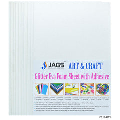 A4 Glitter Foam Sheet With Sticker White 26164We