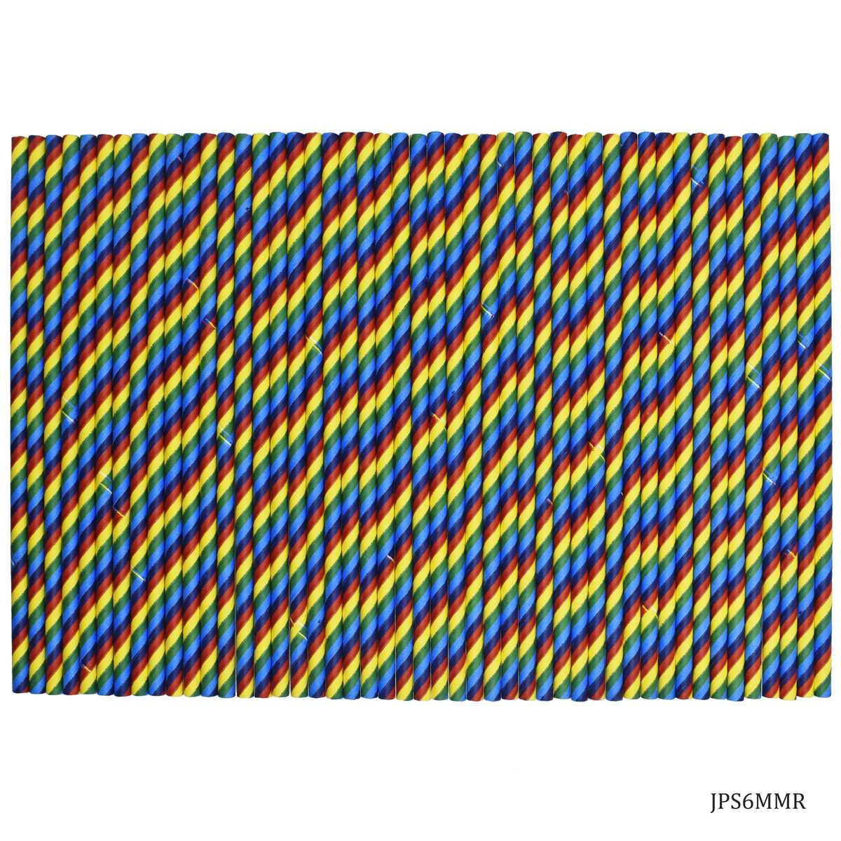Jags Decorative Pipe 50Pcs Paper Straw Rainbow JPS6MMR