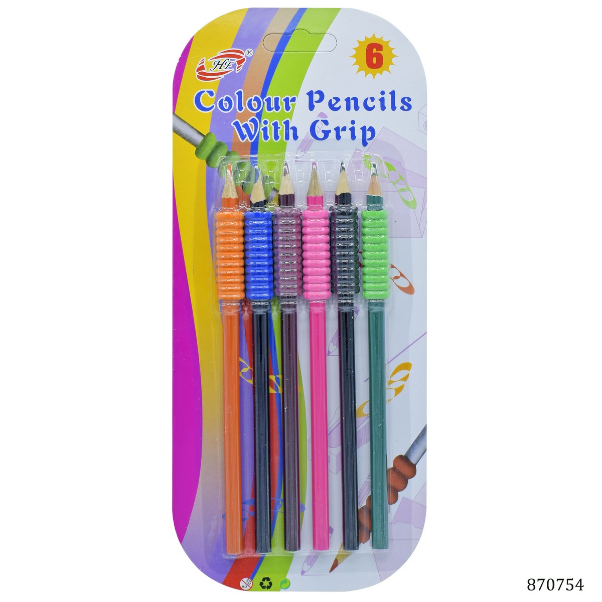 Colour Pencil With Grip Set Of 6Pcs 870754