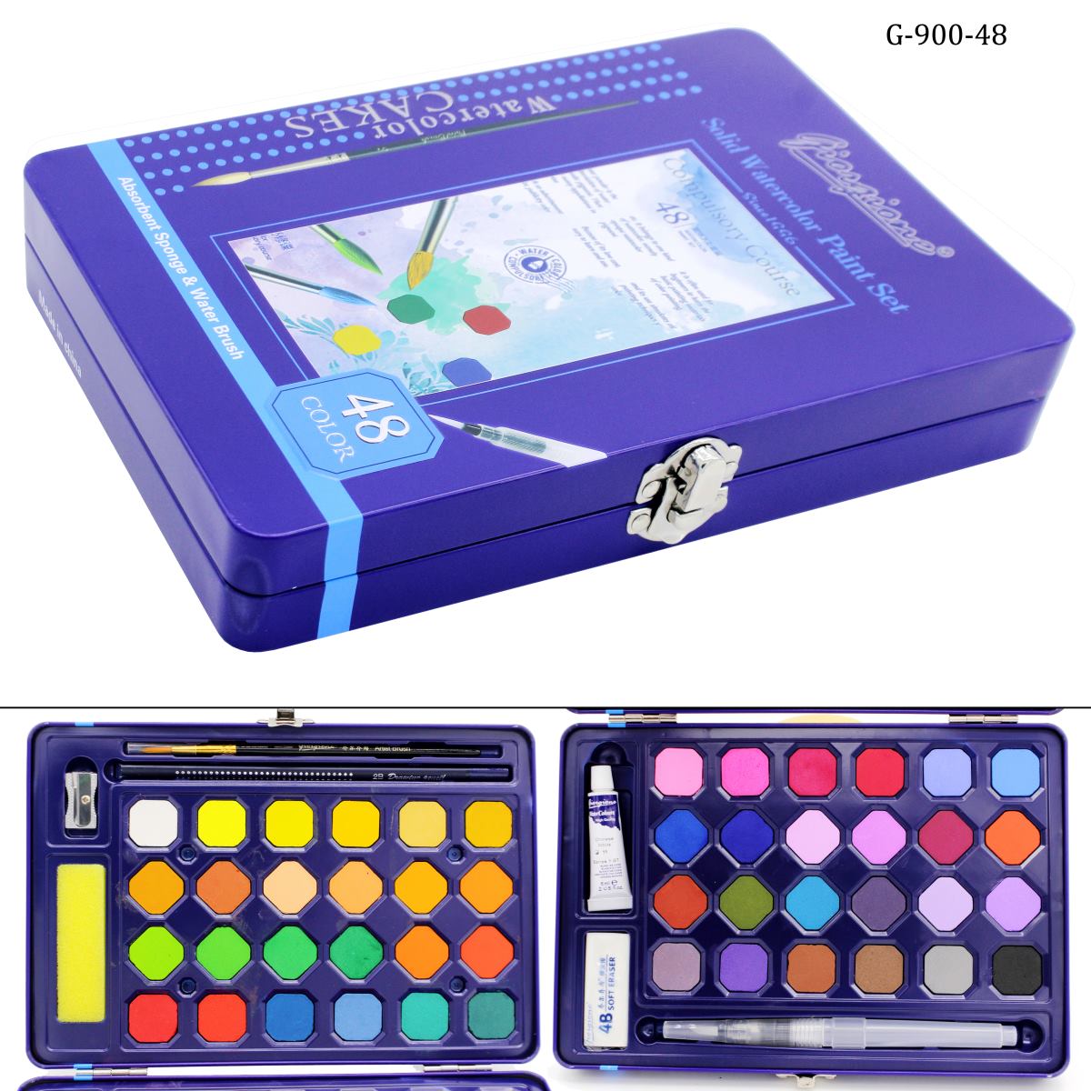 Solid Watercolor Paint Set 48 Color G-900-48