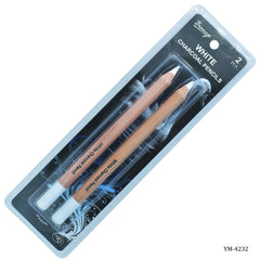 White Charcoal Pencils Set Of 2 Pics YM-4232