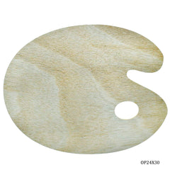 Wooden Plate Drawing Ovel Shape 24x30cm OP24X30