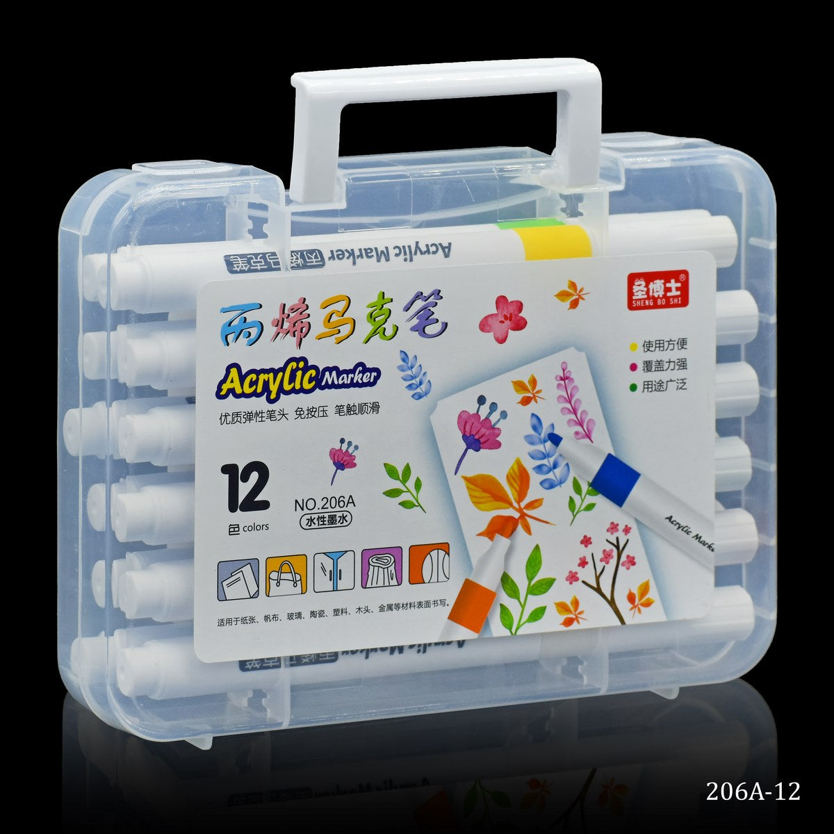 Acrylic Marker 12 Colour 206A-12