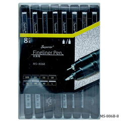 Fineliner Pen 8Pcs MS-806B-8